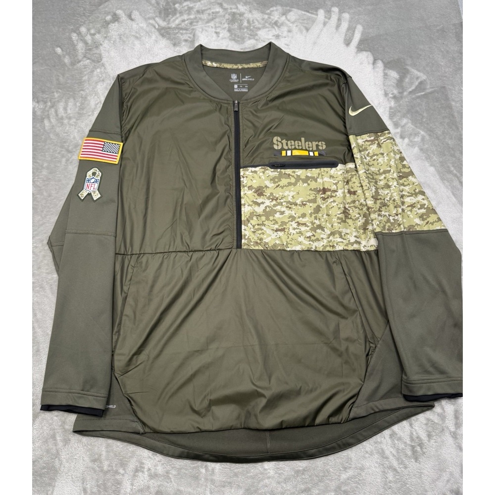 Pittsburg Steelers Nike Jacket Mens 2XL XXL Salute To Service 1/2 Zip Pullover